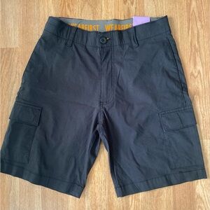 WearFirst Men’s BLACK Classic Fit Stretch Waist Cargo Shorts Size: 30 NWT